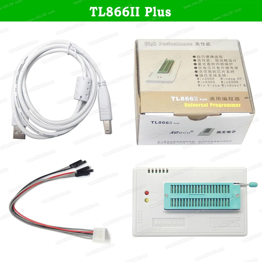 Оригинальный Новый программатор TL866II PLUS Universal Minipro USB + 19 элементов IC адаптеров