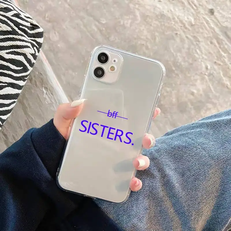 

Bff Sisters fashion Phone Case Transparent for iPhone 11 12 mini pro XS MAX 8 7 6 6S Plus X 5S SE 2020 XR