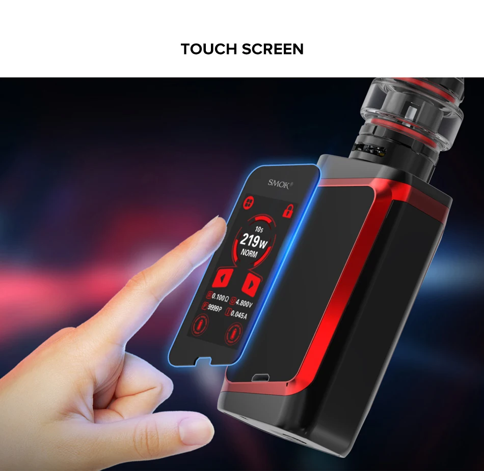 SMOK Morph 219 мод 219 Вт TC бокс мод 0,001 s Скорость Стрельбы большой экран SMOK мод подходит 9 мл SMOK TFV16 танк