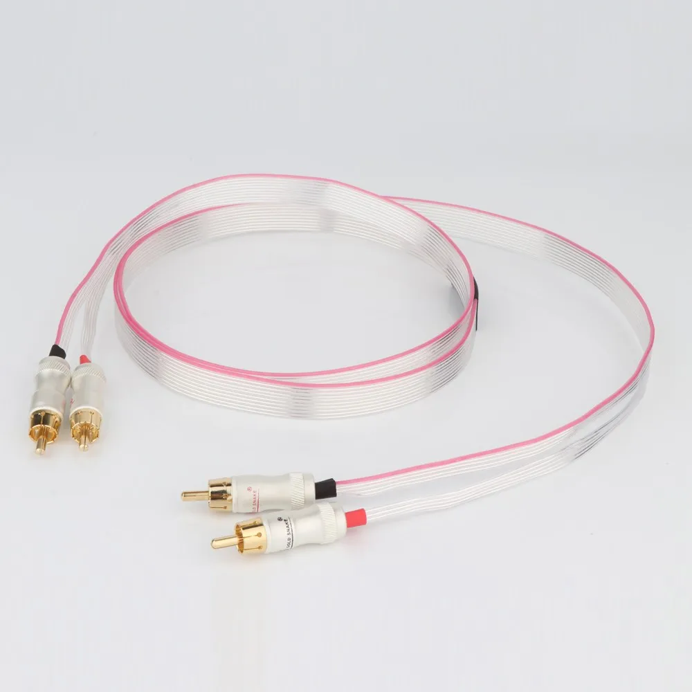 

Посеребренный плоский сигнальный кабель Preffair, сине-белый, Heven OCC с позолоченным RCA-кабелем