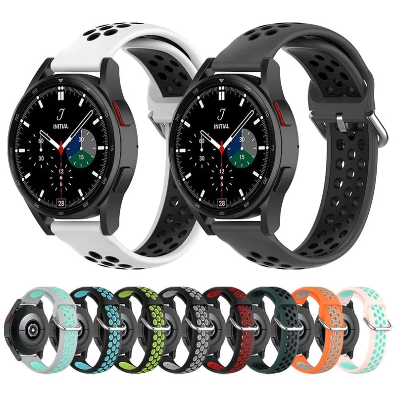 

20mm WatchBand Strap For Samsung Galaxy Watch 4 44MM / Galaxy Watch 4 Classic 46mm Smart Silicone WristBand Bracelet belt