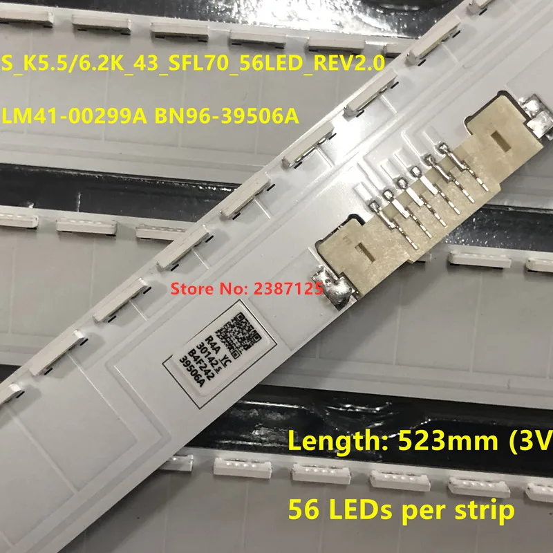 LED backlight Strip S_K5.5/6.2K_43_SFL70_56LED_REV2.0 LM41-00299A BN96-39506A for Samsung 43'' TV UE43M5505AKXXC CY-KK043BGAV3H