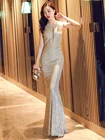 YIDINGZS, женское прозрачное вечернее платье, серебристое, с блестками, YD16363