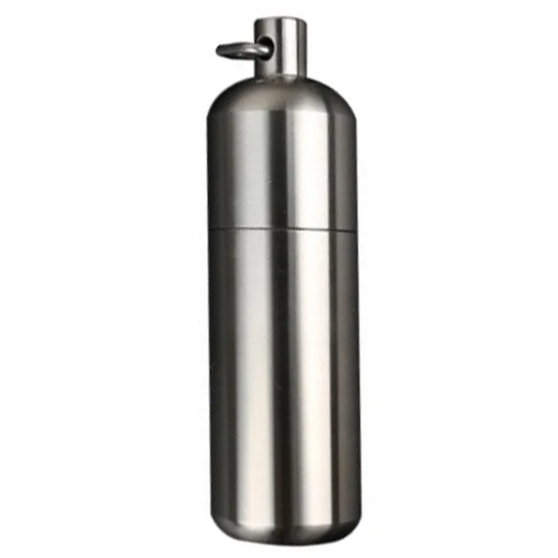 

Stainless Steel Waterproof Pills Box Container Aluminum Medicine Bottle Keychain Drug Holder Personal Health Care