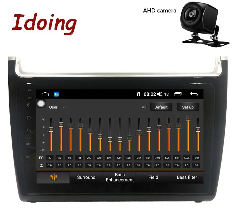 Idoing 9 дюймов 2.5D ips Android 8,1 автомобильный Радио gps мультимедийный плеер для Volkswagen POLO sedan 2008- Восьмиядерный 4G+ 64G no 2 din - Цвет: with ADH Camera