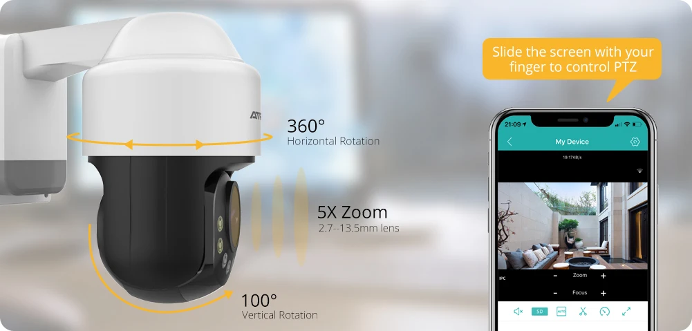 Наружный Wifi роутер для Камера безопасности ip камера HD 4MP cctv Mini 3 дюймов PTZ Скорость купол Камера s Беспроводной 5X зум двухстороннее аудио Onvif iCsee