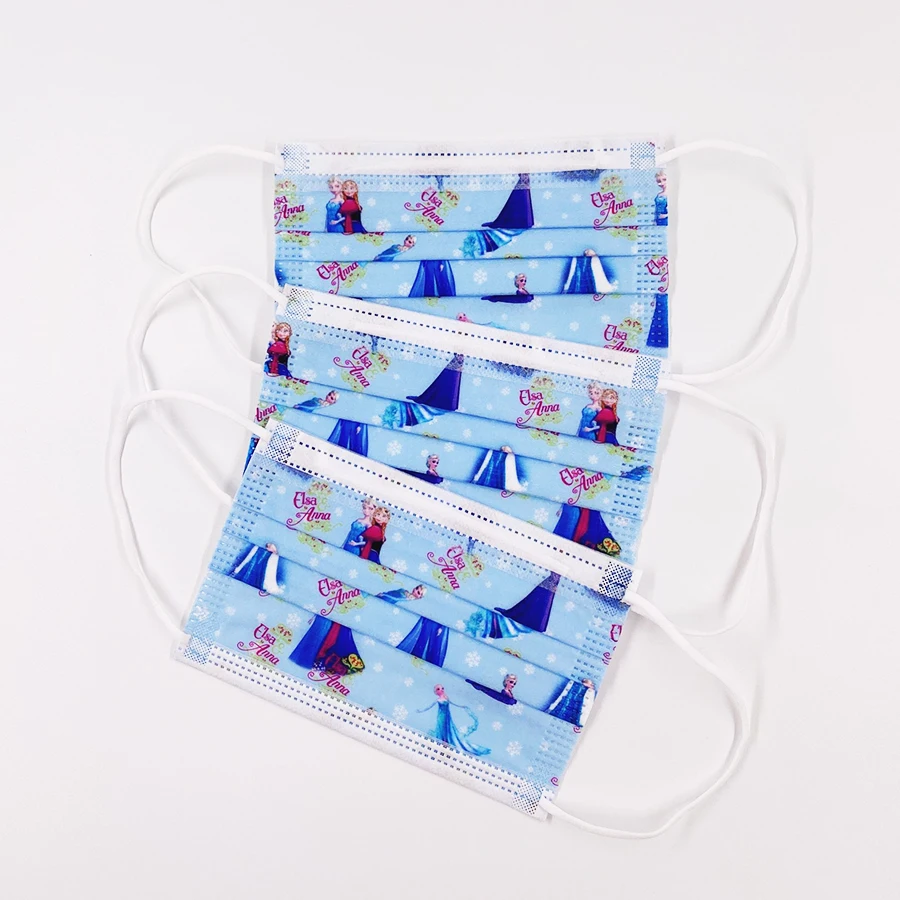 100/30 шт. милое голубое платье Холодное сердце маска для лица с рисунками детей рот