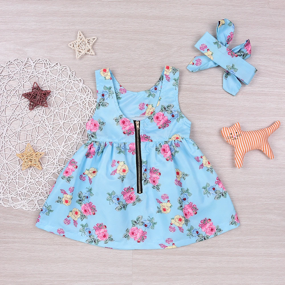 Платье для новорожденных девочек с принтом платье маленьких вечерние платья