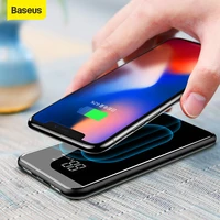 baseus power bank 8000mah qi wireless charger power bank dual usb charging phone stand portable external battery charger phone