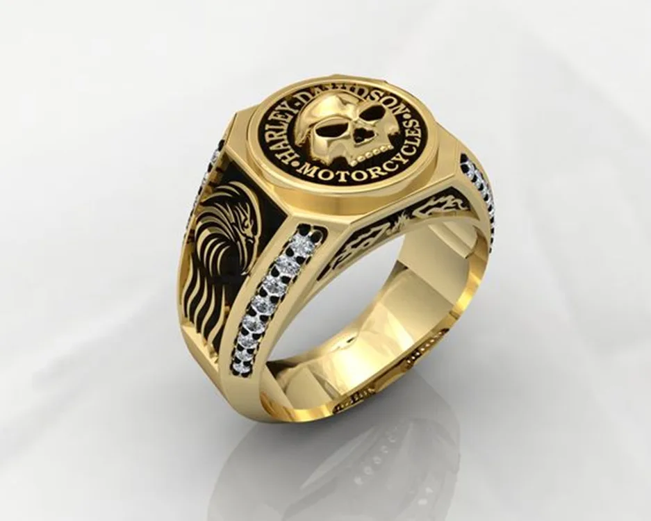 Новое Кольцо для мужчин 2021 года с буквами, инкрустированными стразами, черепом и полосками в готическом стиле, стильные аксессуары готики, мужское ювелирное изделие, парные кольца для пар.