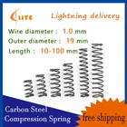 Сжатая пружина давления пружина возвращения пружина выпуска провода диаметром 1,0 ммнаружный диаметр 19 мм 65Mn широко размер