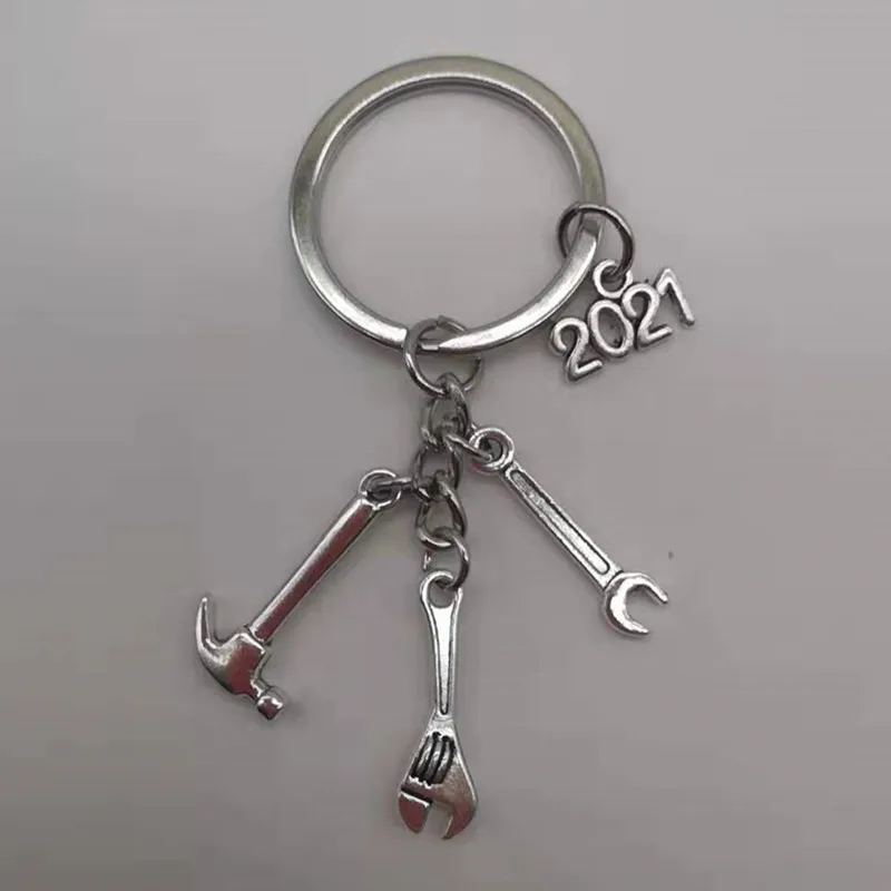 Новинка, если папа не может это исправить, ни один не может DIY инструмент гаечный ключ, правило, модель молотка, брелок для ключей, брелок для ключей, подарок - Цвет: Silver-2-2021