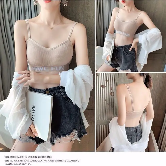 Спортивный бюстгальтер с надписью топ эффектом пуш-ап для фитнеса и бега нижнее