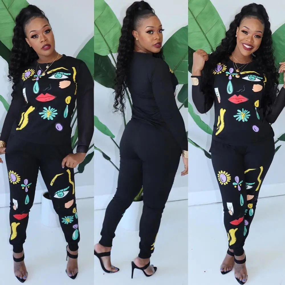 Европа и США хит сезона женские позиционирования печати футболка с длинными