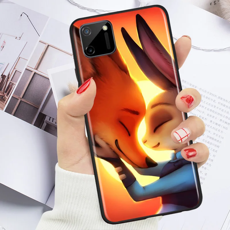 

Disney Cartoon Animation Zootopia Zootropolis For OPPO Realme C15 C17 X2 X3 X7 XT X50 Q2 Q2i V3 V5 V15 Pro Soft Black Phone Case