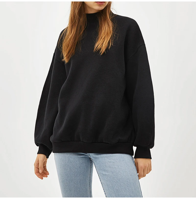 Autumn Knitted Casual Sweatshirt Women O Neck Long Sleeve Khaki Oversized Hoodies Loose Jumper Sweatshirts Female