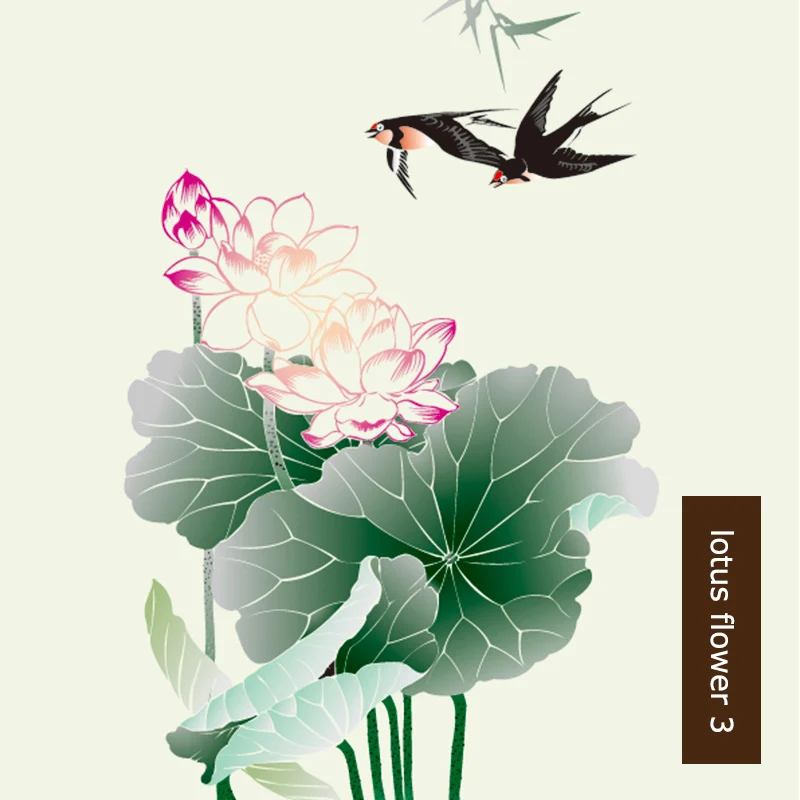 Lotus flower 3 SUNFREE цифровые печатные беспроводные рулонные жалюзи затемненные тканевые жалюзи с принтом в виде цветов и птиц Пружинные рулонные шторы - Цвет: Lotus flower 3