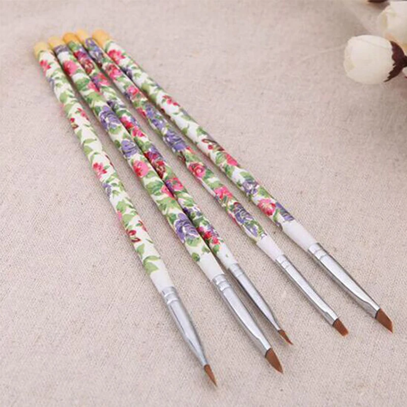5 шт. УФ гель цветные акриловые кисти для дизайна ногтей Дизайн ногтя маникюрные