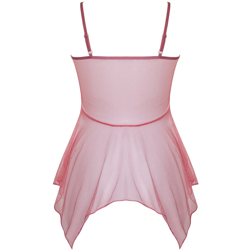 

2020 New Sexy hot Women Sleepwear Underwear Nightwear Lace Lingerie Dress+Briefs G-string ladies solid Underwire sleepdress 50**