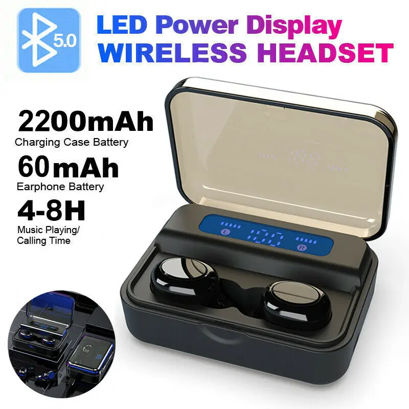 Новинка 5 0 Bluetooth наушники 8D стерео беспроводные мини гарнитура с внешним