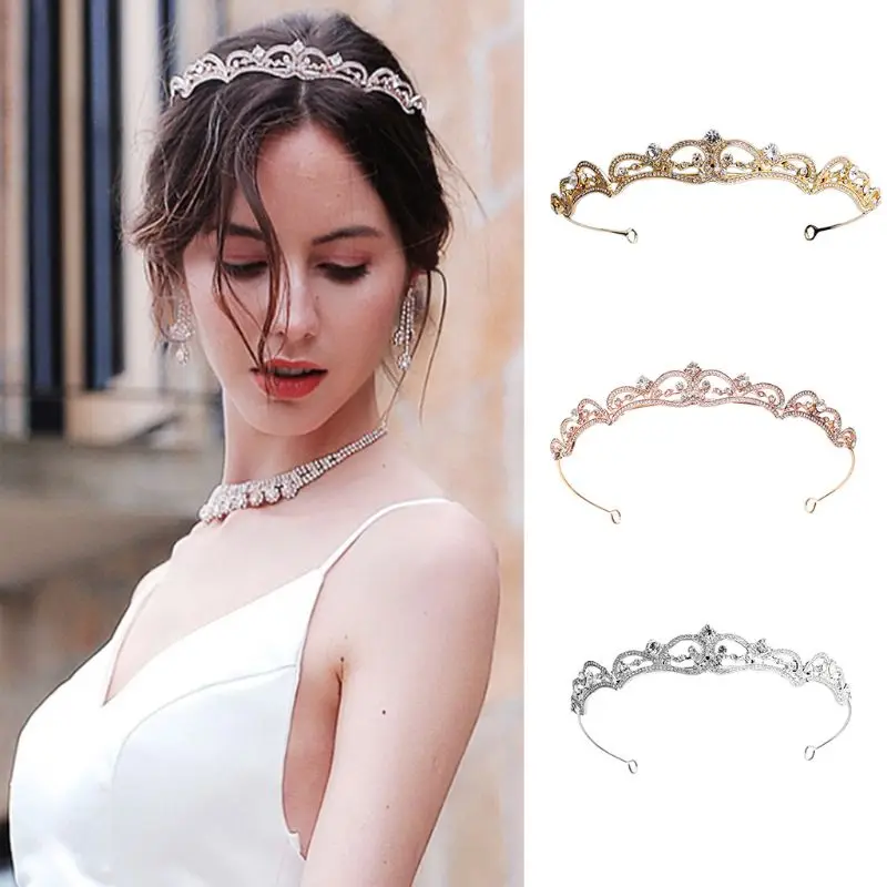 Винтажный Королевский барочный Ювелирная тиара Корона Свадебные Стразы повязка