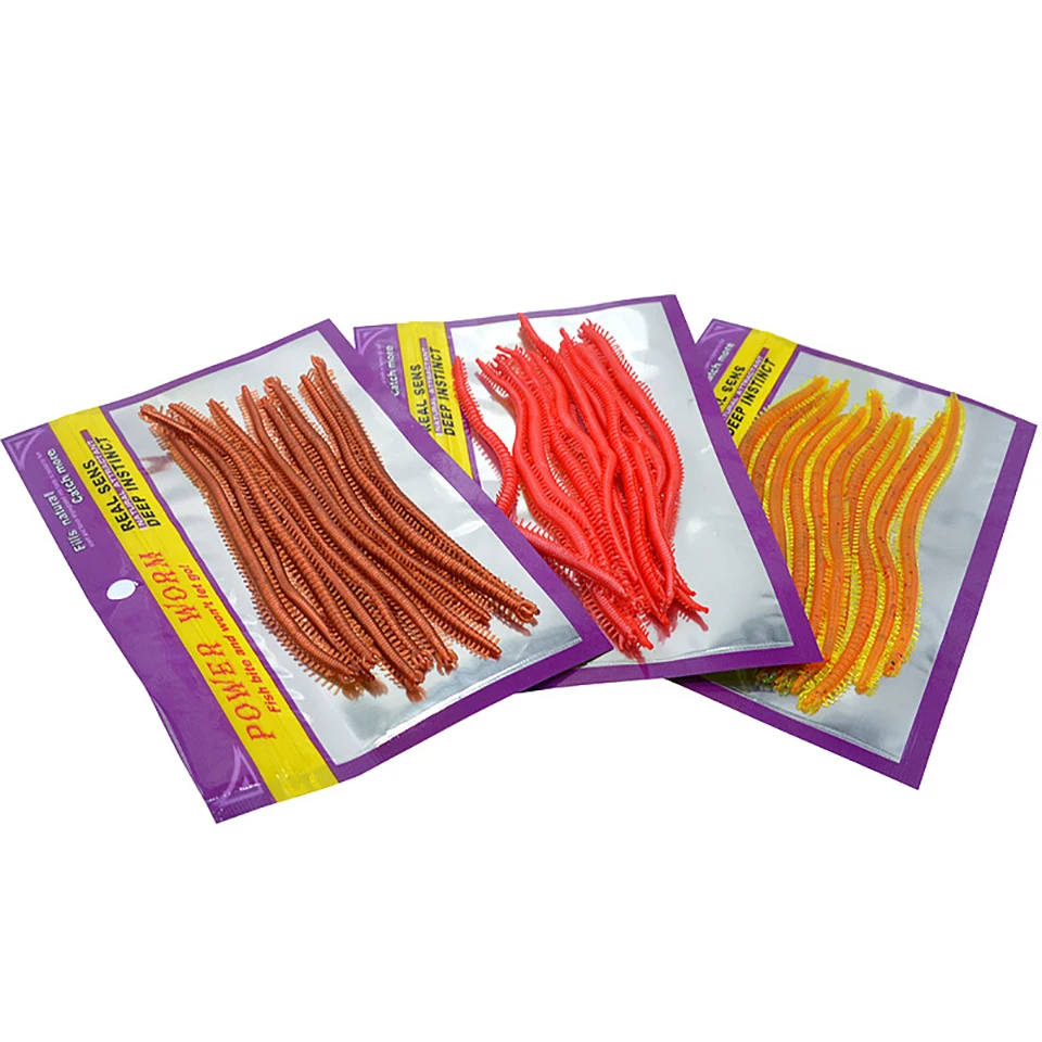 10 шт. бионических дождевых червей Мягкая силиконовая приманка рыболовные