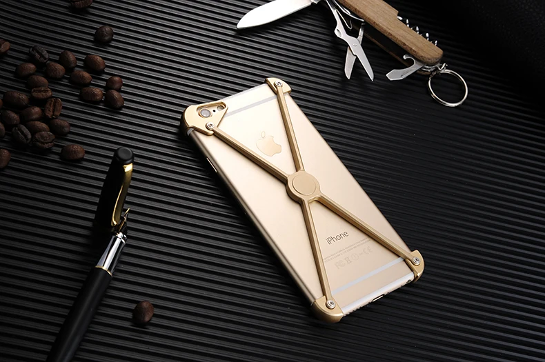 Роскошный Алюминиевый металлический бампер чехол для iPhone 8 7 6 6s/Plus ультратонкий противоударный чехол для телефона Apple iPhone 7 8/Plus бампер