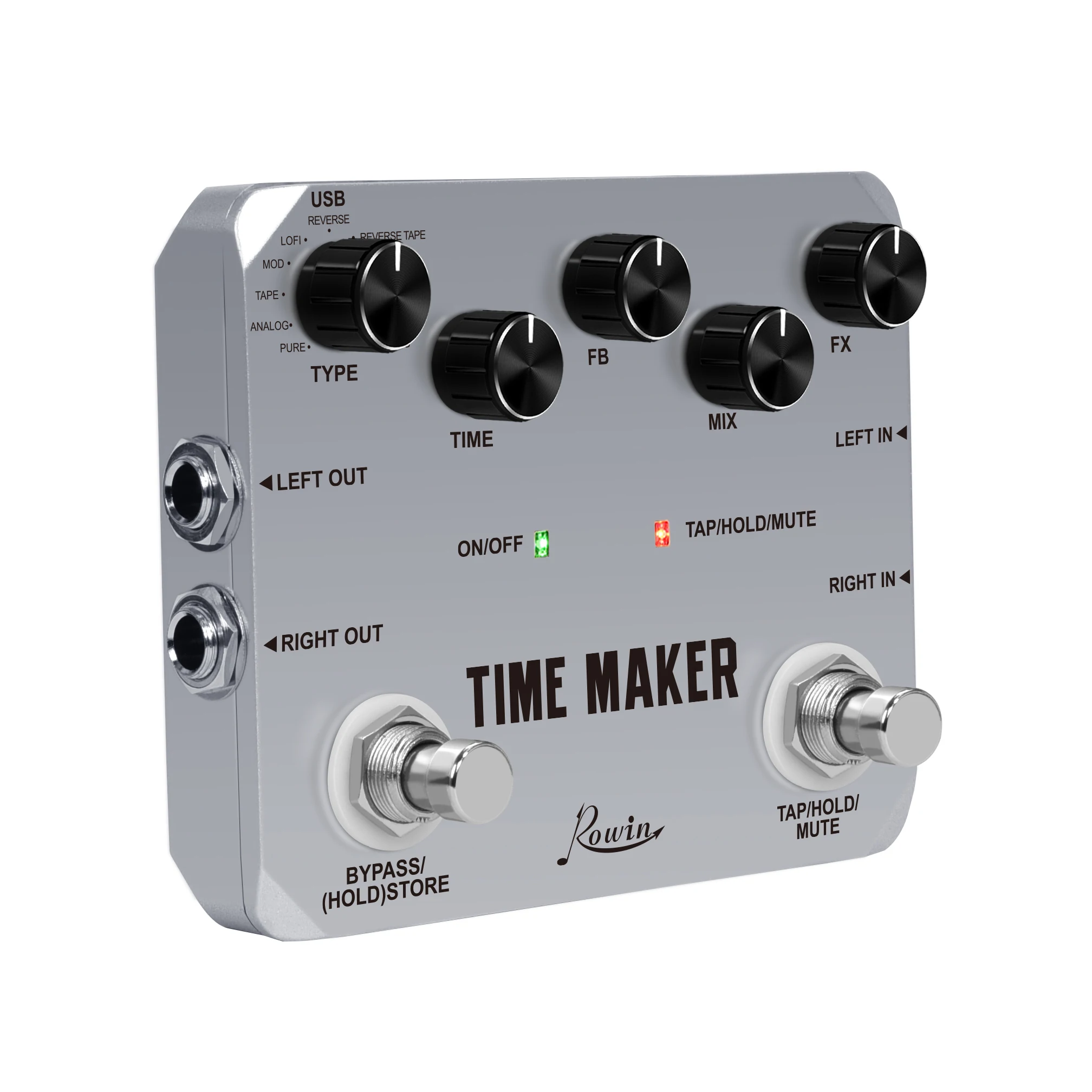 Rowin Time Maker 11 типов педалей для создания музыкальных эффектов бас гитары с