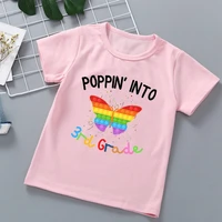 rainbow butterfly graphic print t shirt girls poppin into 3rd grade kids clothes harajuku kawaii childrens clothing streetwear