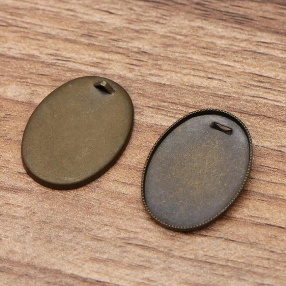 200pcs antique bronze 18x25mm oval bezel blank pendant blanks base cabochon settings jewelry findings