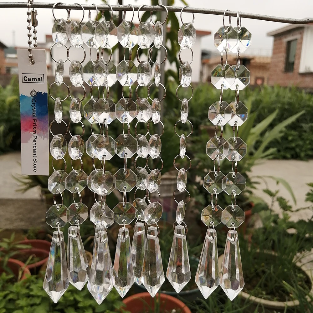 Камаль 60 шт. 18 см длинная коническая подвеска акриловый кристалл восьмиугольная