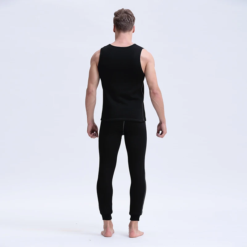 New Mens V-Neck Long Johns Set Warm Thick Plus Velvet Winter Thermal Underwear Men Autumn Tank Top Pants Not Sets