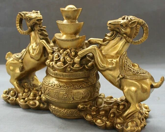 Бесплатная доставка народная Статуэтка фэн-шуй из чистой латуни богатство 2