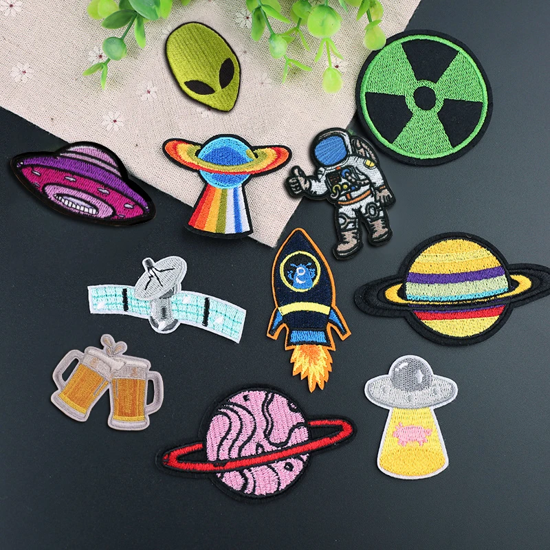 Нашивки в виде НЛО астронавта планеты нашивки для глажки одежды джинсы девочек и