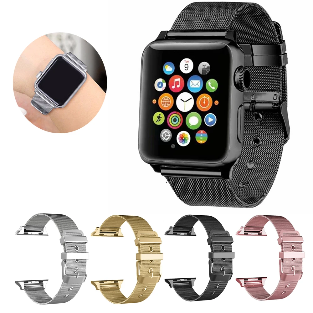 Ремешок из нержавеющей стали для Apple Watch 5 4 3 2 браслет iwatch 40 мм 44 аксессуары