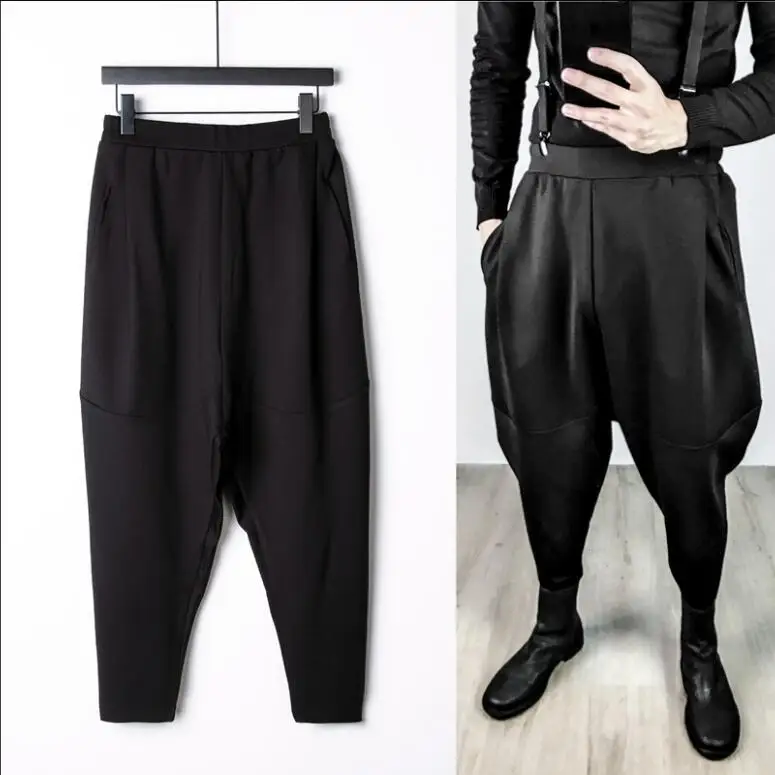 Мужские шаровары с заниженной шаговой швой частью модные штаны оригинального