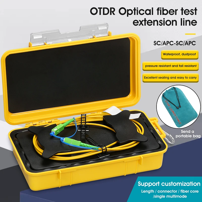 Free shipping SC/APC-SC/APC OTDR Dead Zone Eliminator,Fiber Rings 500M Fiber Optic OTDR Launch Cable Box 1Km 2Km SM 1310/1550nm