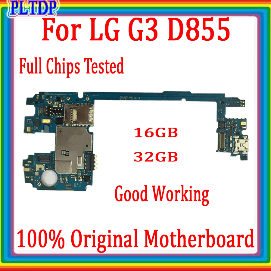 

Logic board For LG G3 D855 D850 D851 D852 VS985 Motherboard With Android System,16GB/32GB 100% Original Motherboard Good Tested