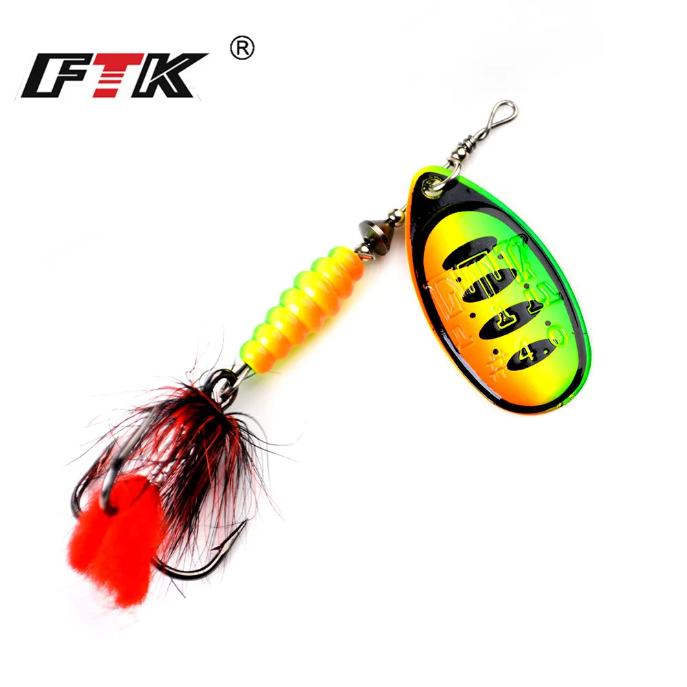 

1pc Fishing Lure Metal Spinner Bait Spoon Lures 8g/13g/15g Bass Hard Bait With Feather Treble Hooks Pike Fishing Tackle 10colors