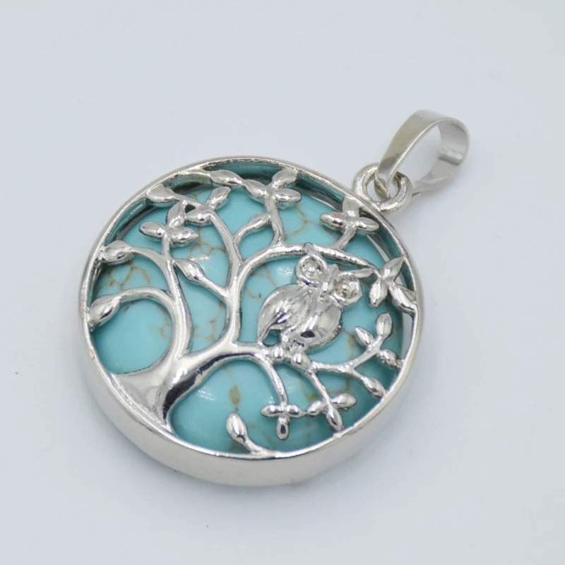 Натуральный камень плоская бусина Сова деревья хрустальные бусины подвески для