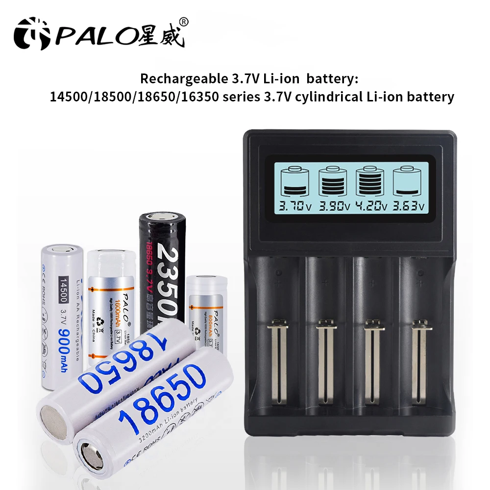 

PALO 18650 Rechargeable Battery 3.7v 3200mah NCR18650 Lithium Li-ion Rechargeable Battery 18650 For Flashlight batteries(NO PCB)