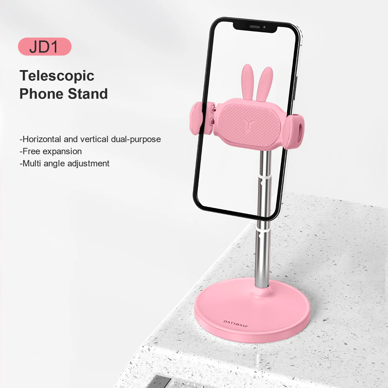 oatsbasf 2022 cute desktop phone holder cell phone stand for iphone xiaomi huawei samsung adjustable bunny phone clip holder free global shipping