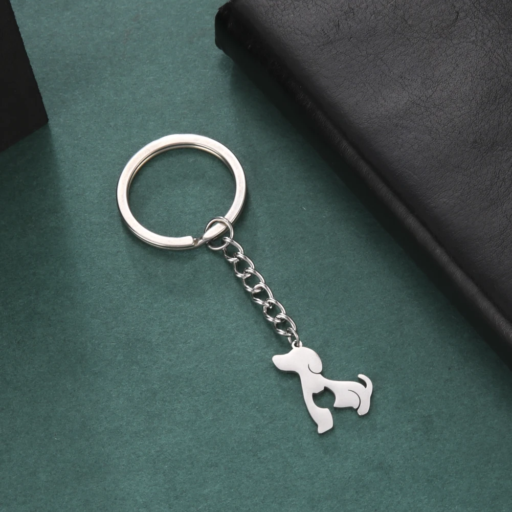 My Shape Dog Cat Key Chain for Women Men Stainless Steel Animals Shark Wolf Pendant Ring Keychain Fashion Jewrlry Gifts | Украшения и