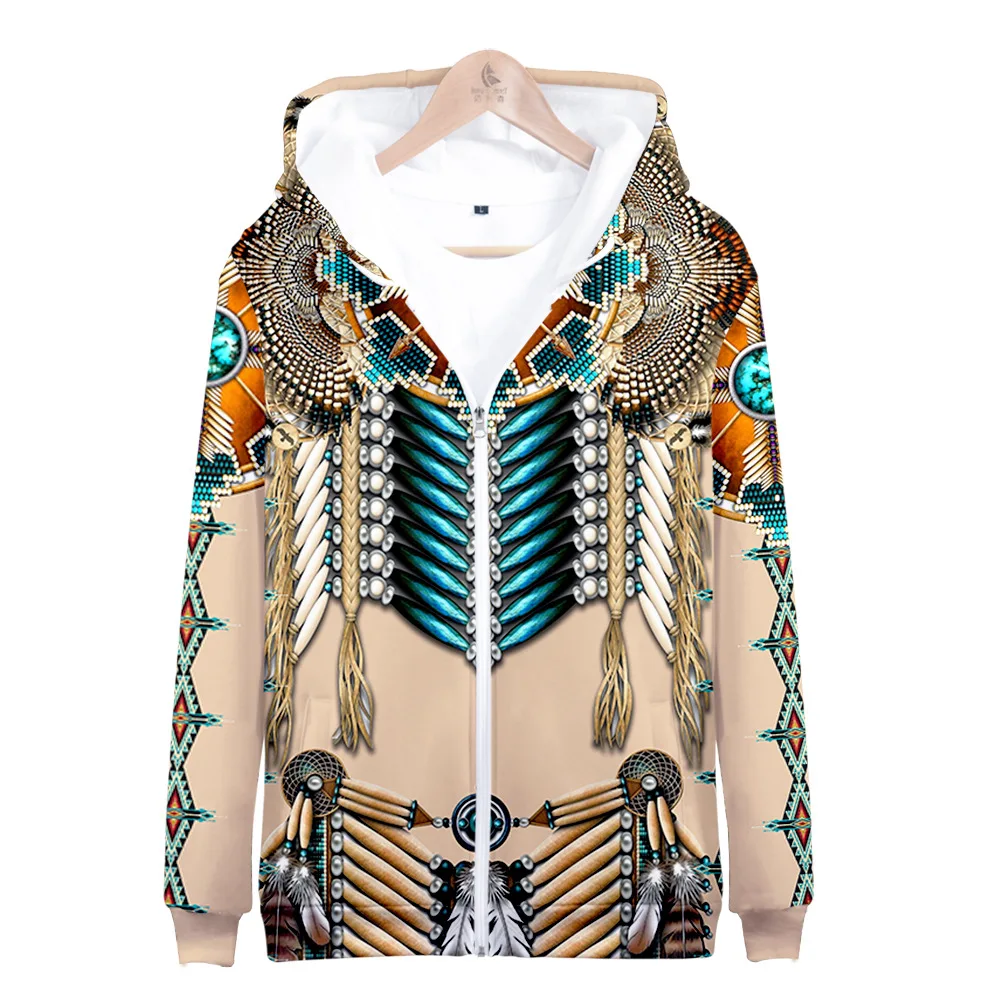 Толстовки на молнии для мужчин и женщин в американском индийском стиле