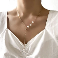 aprilwell gothic pearl necklace for women aesthetic gold chain pendant collier femme jewelry sets choker accessories gift egirl