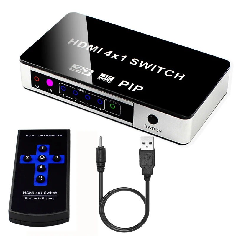 Переключатель HDMI 4K с функцией PIP 4 в 1 изображением на картинке В 3D 1080P | Электроника