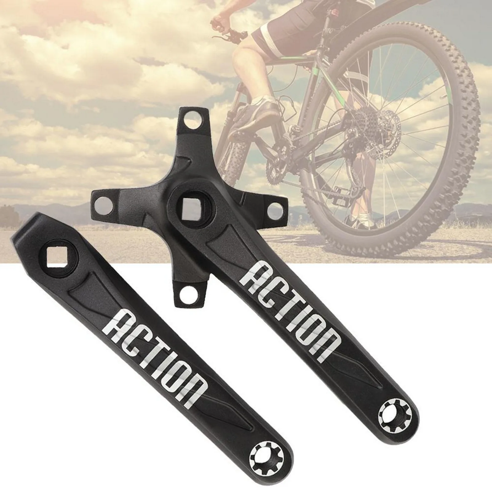 2Pcs Aluminium Alloy Left and Right Mountain Bike Crank Bicycle Accessories 170mm Strong Axial Strength Remodeling Mountain Bike