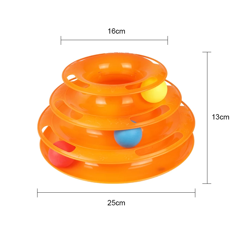 

Pet Toy Ball Cat Carousel Baby Cat Supplies Automatic Cat Toy Three-layer Tower Track Carousel Ball Toy