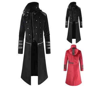Размера плюс S-5XL средневековый пальто новая Скорпион мужские пальто Длинная Куртка в готическом стиле стимпанк Тренч с капюшоном 5794