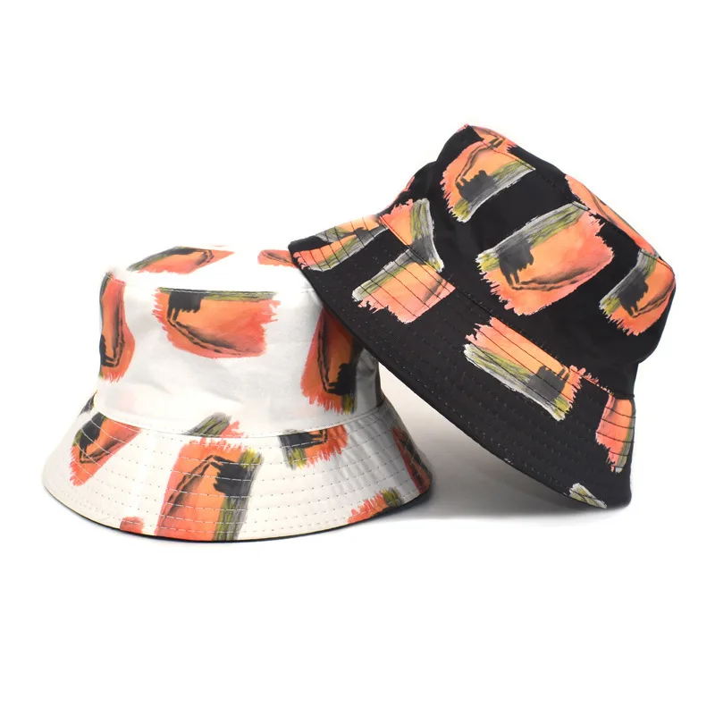 Fashion Print Bucket Caps Summer Foldable Sunscreen Fisherman's Panama Hats 2021 Man Woman Causal Hip Hop Buckets Hat |